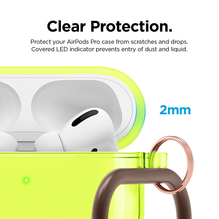 Elago Clear Case for Airpods Pro - Neon Yellow (EAPPCL-HANG-NYE)